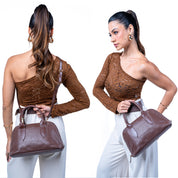 Bolsa Bowling em Couro -  ref. 2507 - Aredda tiracolo