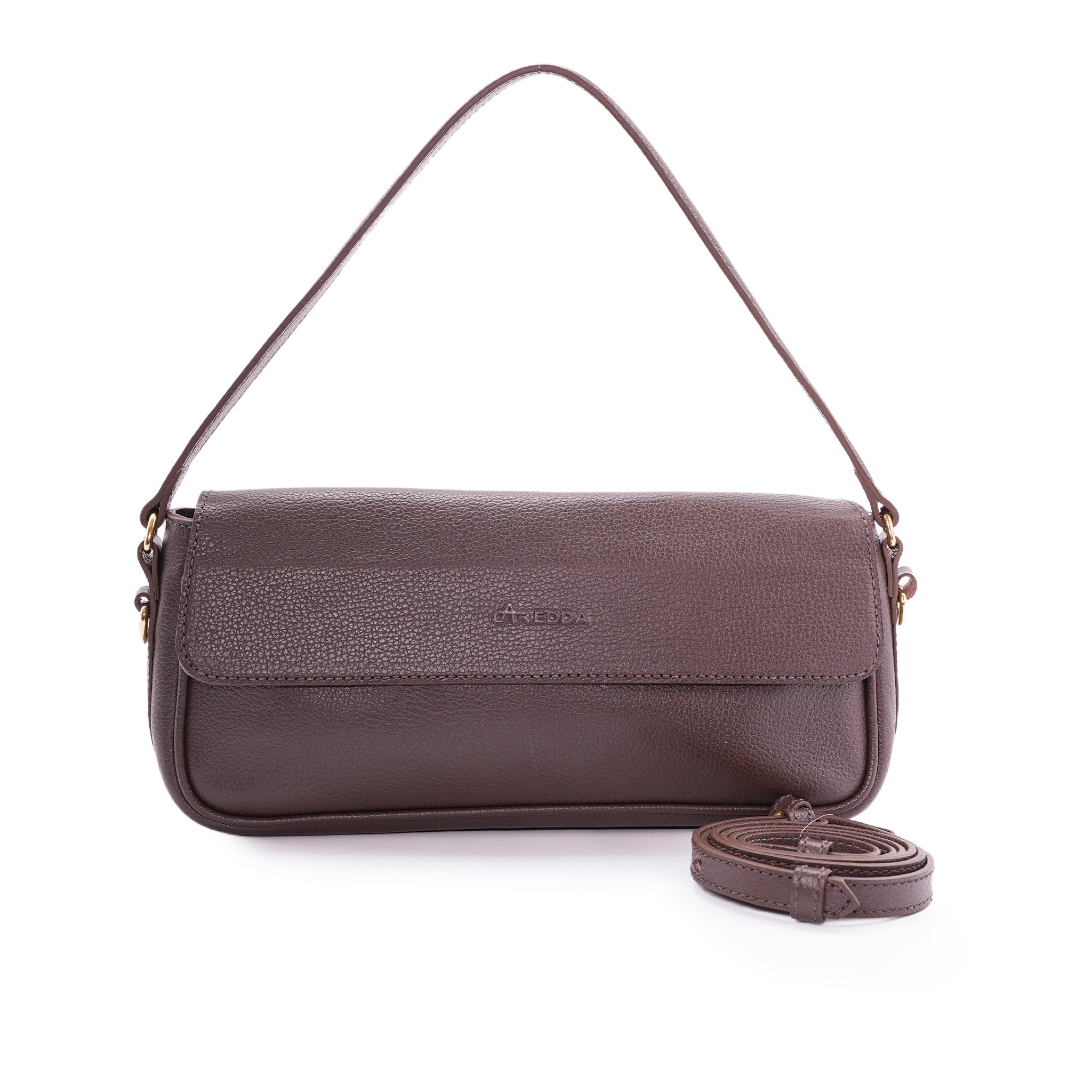 Bolsa Baguette em Couro - ref. 2518 - Aredda Tiracolo