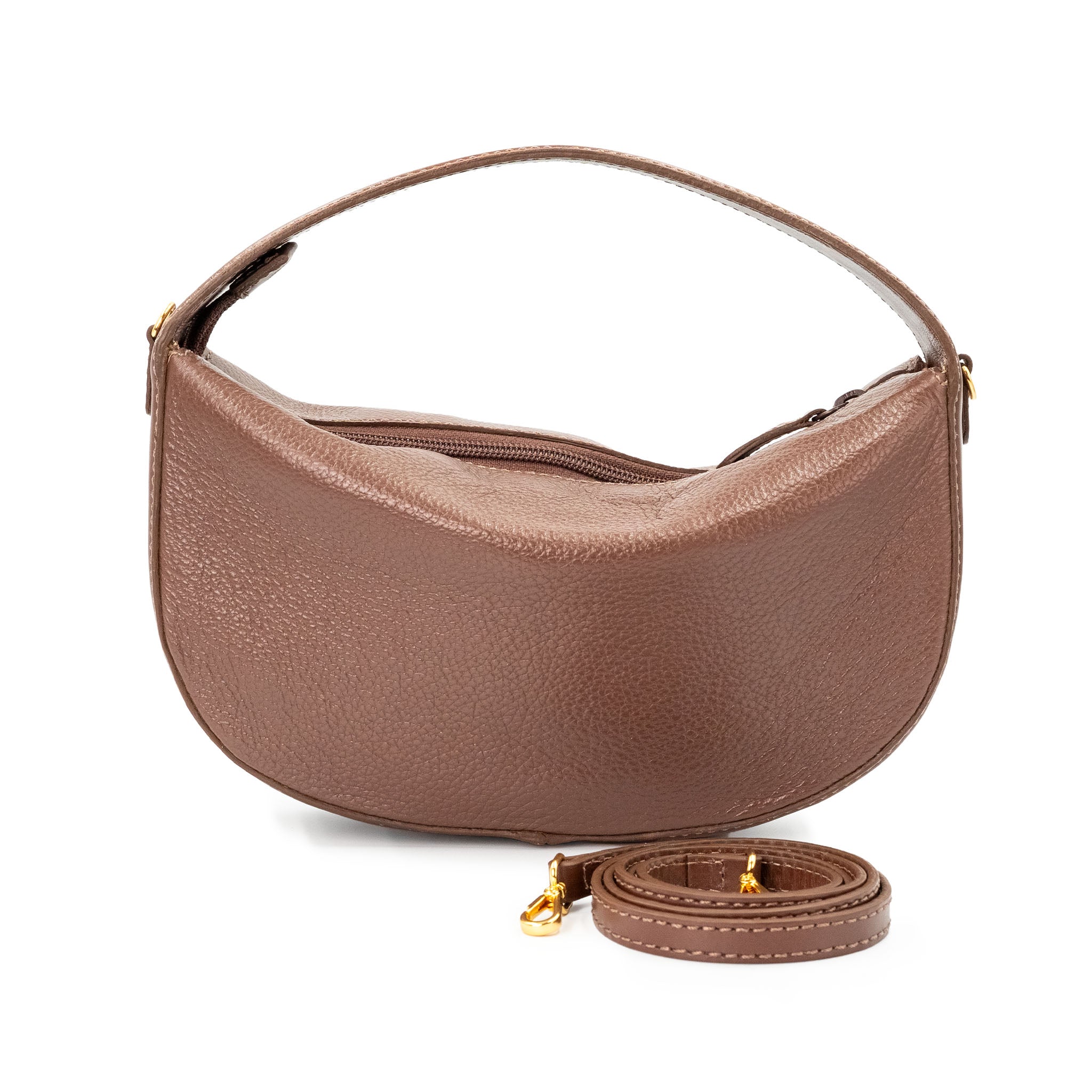 Bolsa Tiracolo Curva em Couro - ref. 2519 - Aredda