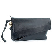 Clutch Envelope Assimétrica em Couro - ref. 2544 - Aredda