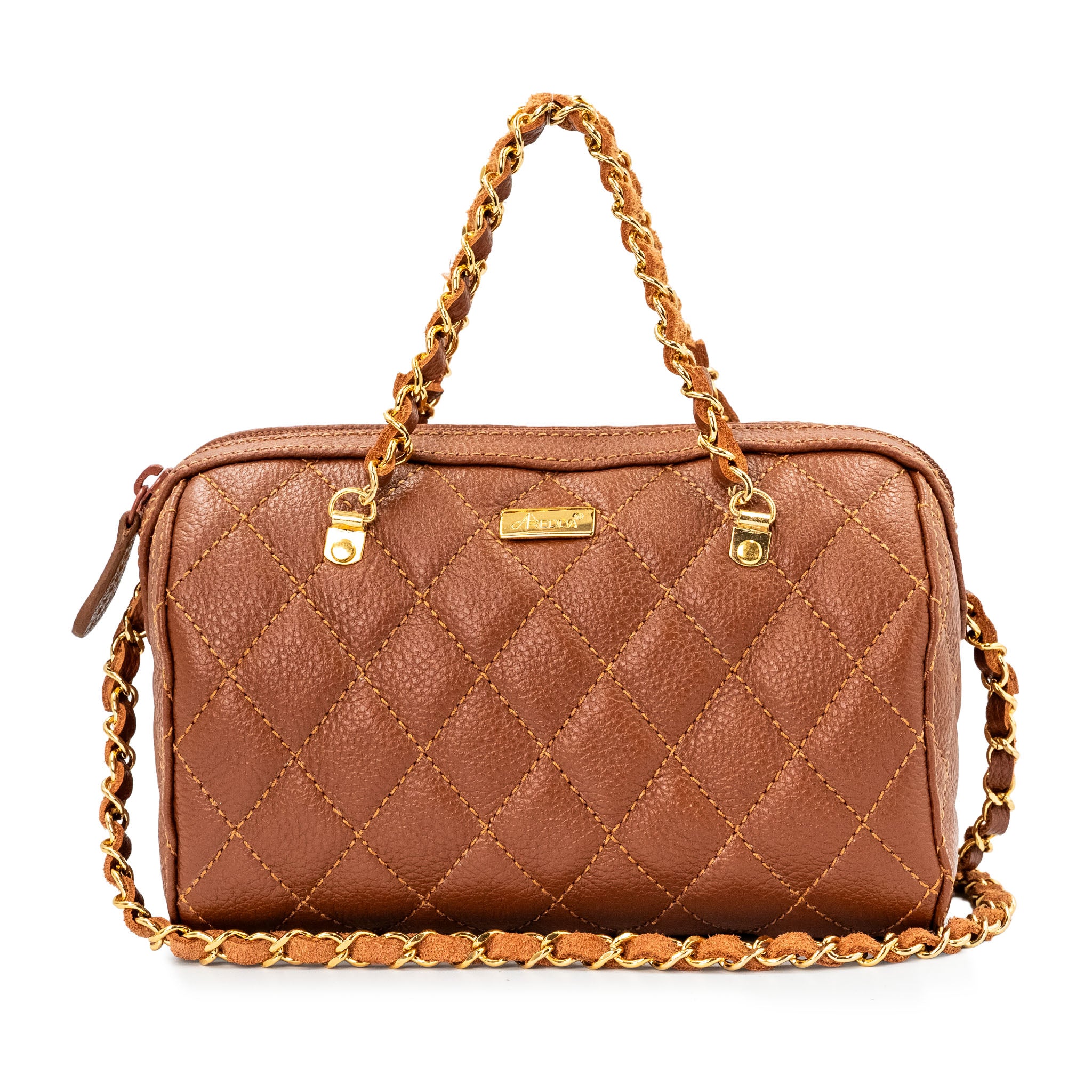 Bolsa Baú Matelassê em Couro - ref. 2546 — Aredda tiracolo