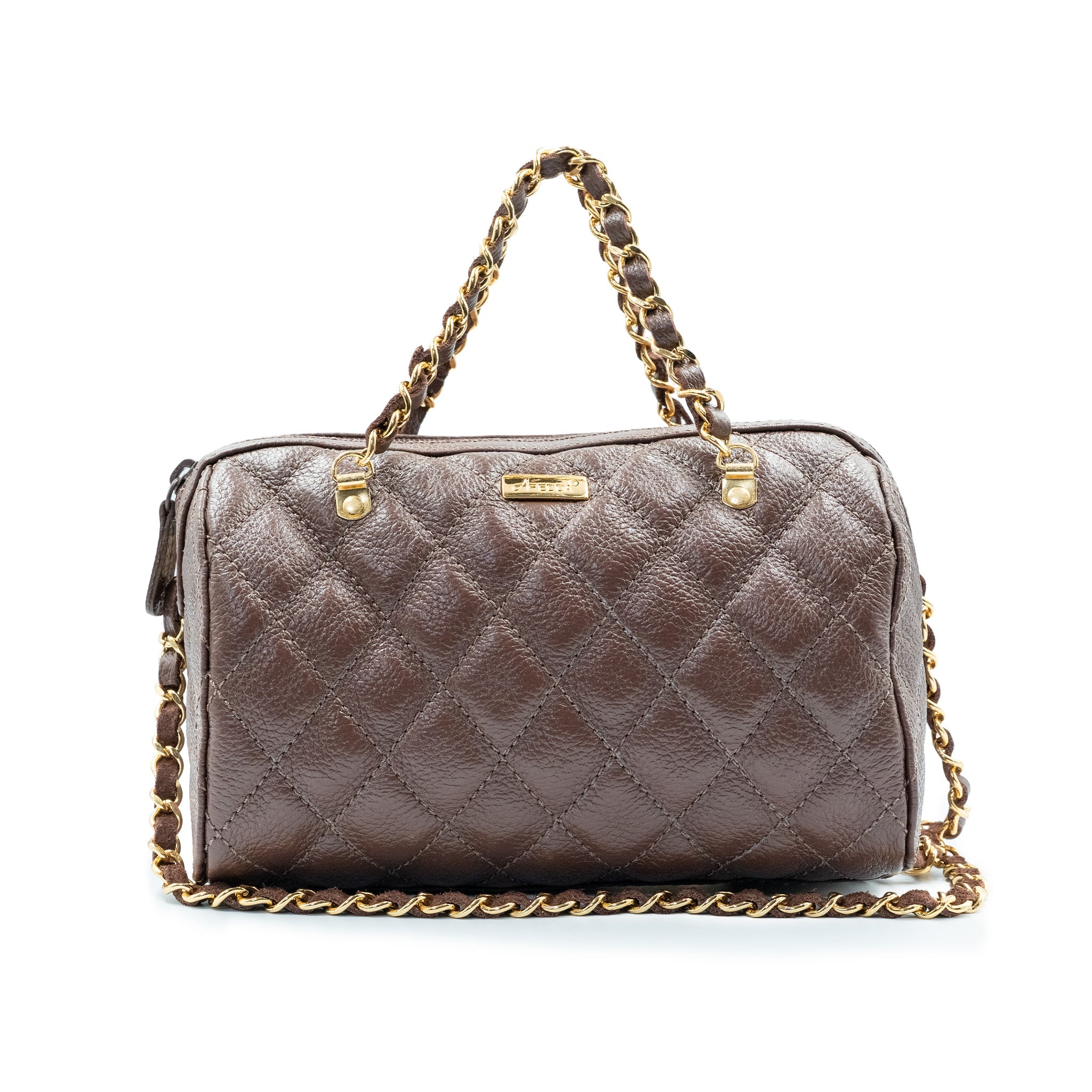 Bolsa Baú Matelassê em Couro - ref. 2546 — Aredda tiracolo