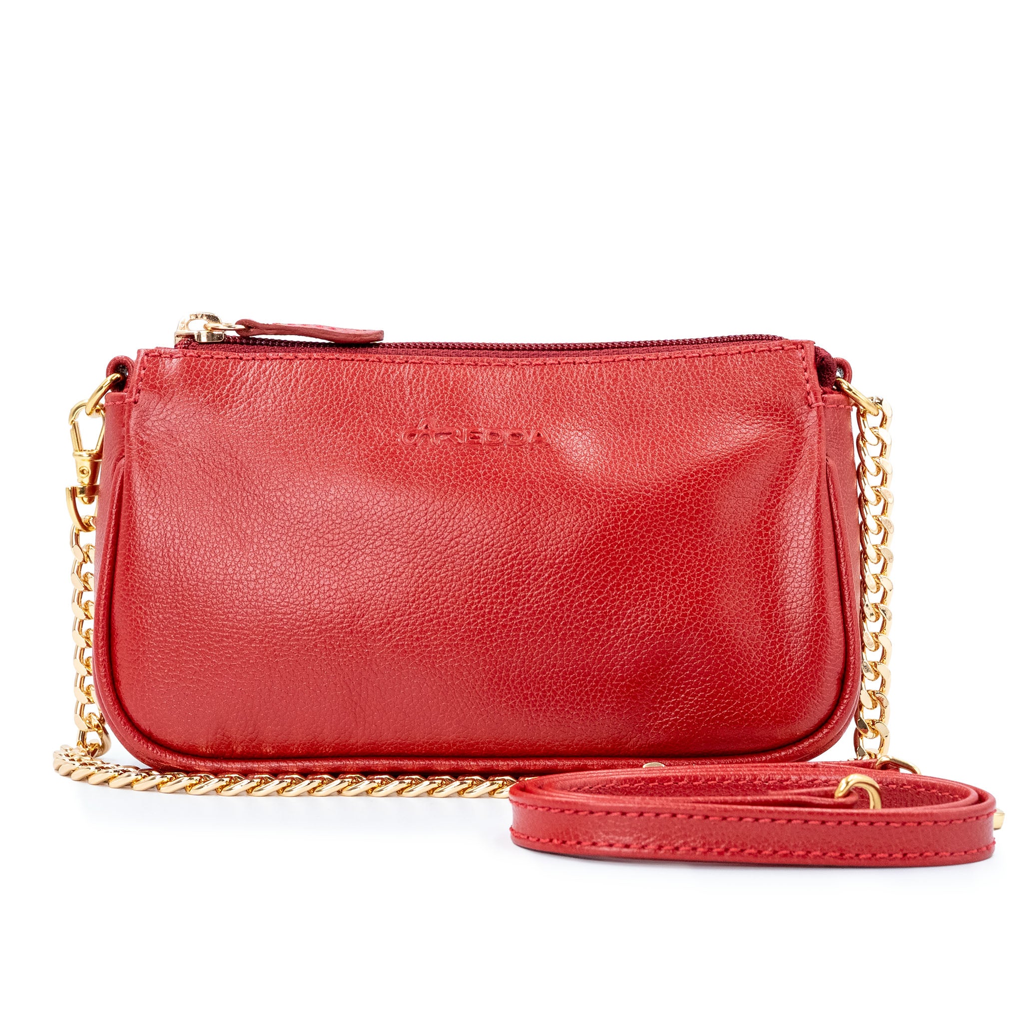 Bolsa Mini em Couro com Alça em Corrente - ref. 2548 - Aredda tiracolo