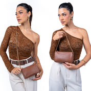 Bolsa Mini em Couro com Alça em Corrente - ref. 2548 - Aredda tiracolo