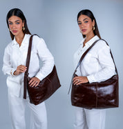 Bolsa Hobo Alongada em Couro | 3220