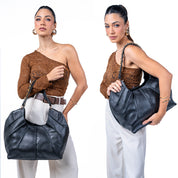 Bolsa Hobo Plissada em Couro | 3245