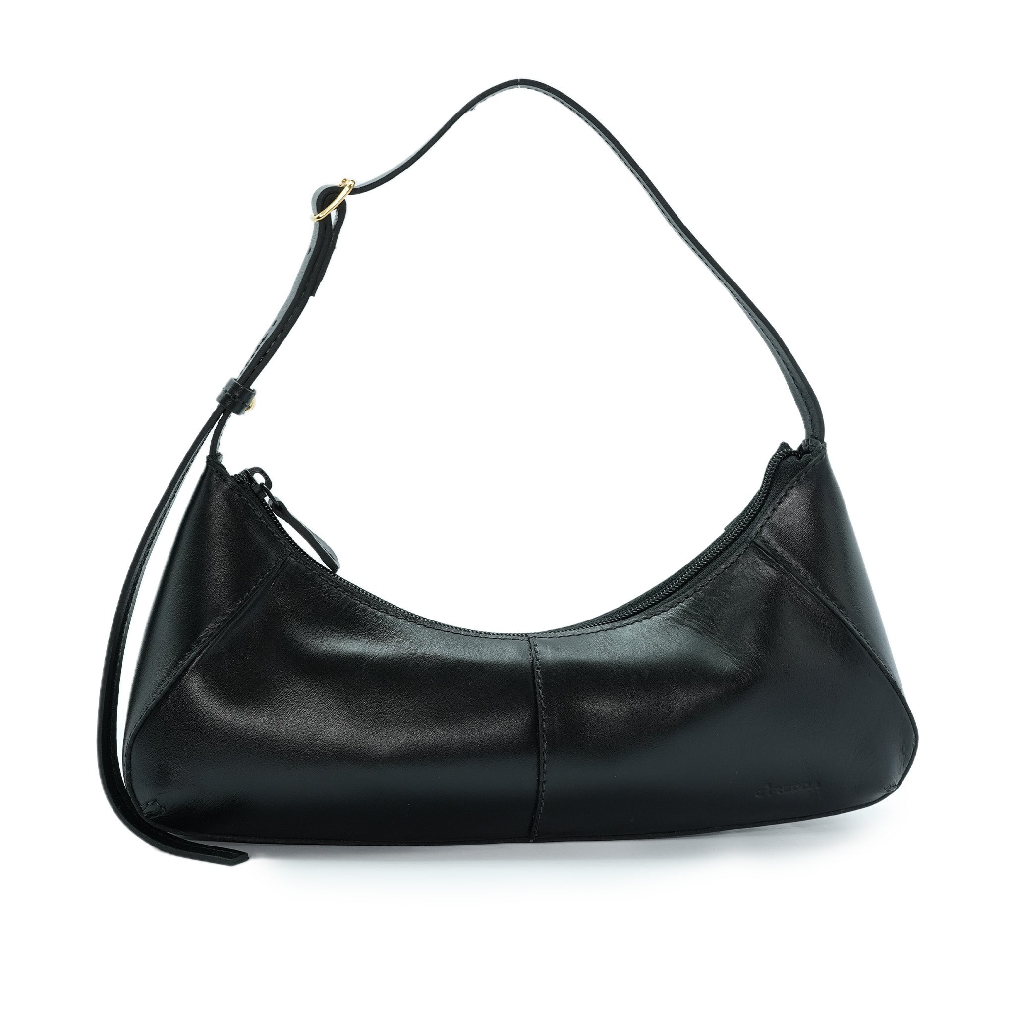 Bolsa Baguette Curva em Couro - ref. 2523 - Aredda