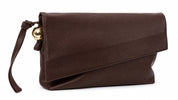 Clutch Envelope Assimétrica em Couro - ref. 2544 - Aredda