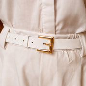 Cinto Feminino em Couro com Fivela Dourada - ref. 225- Aredda