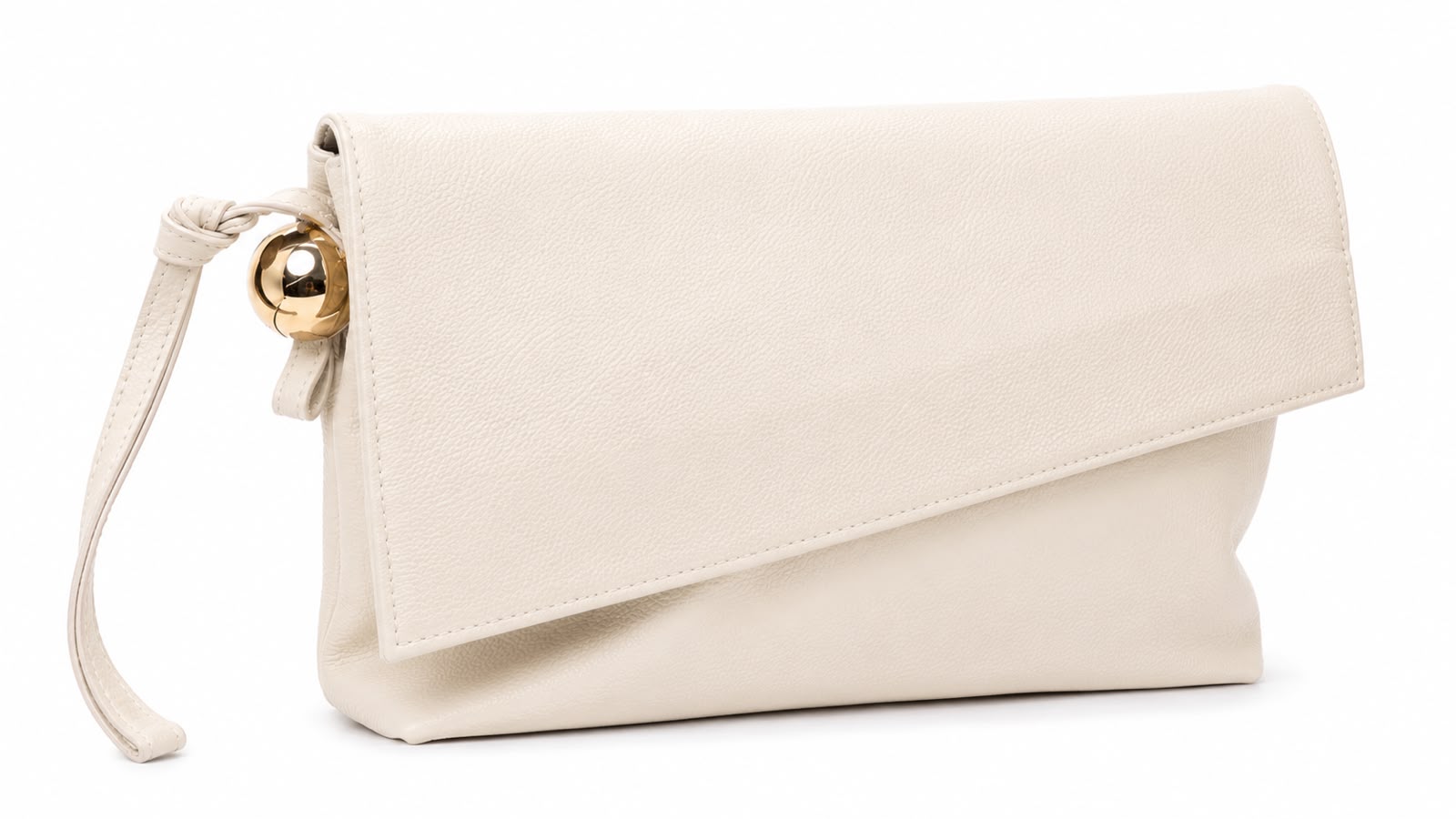 Clutch Envelope Assimétrica em Couro - ref. 2544 - Aredda