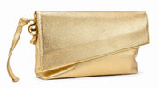 Clutch Envelope Assimétrica em Couro - ref. 2544 - Aredda