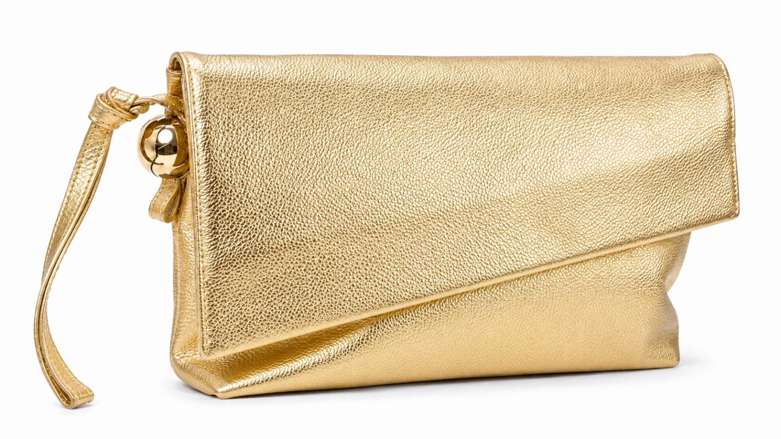 Clutch Envelope Assimétrica em Couro - ref. 2544 - Aredda