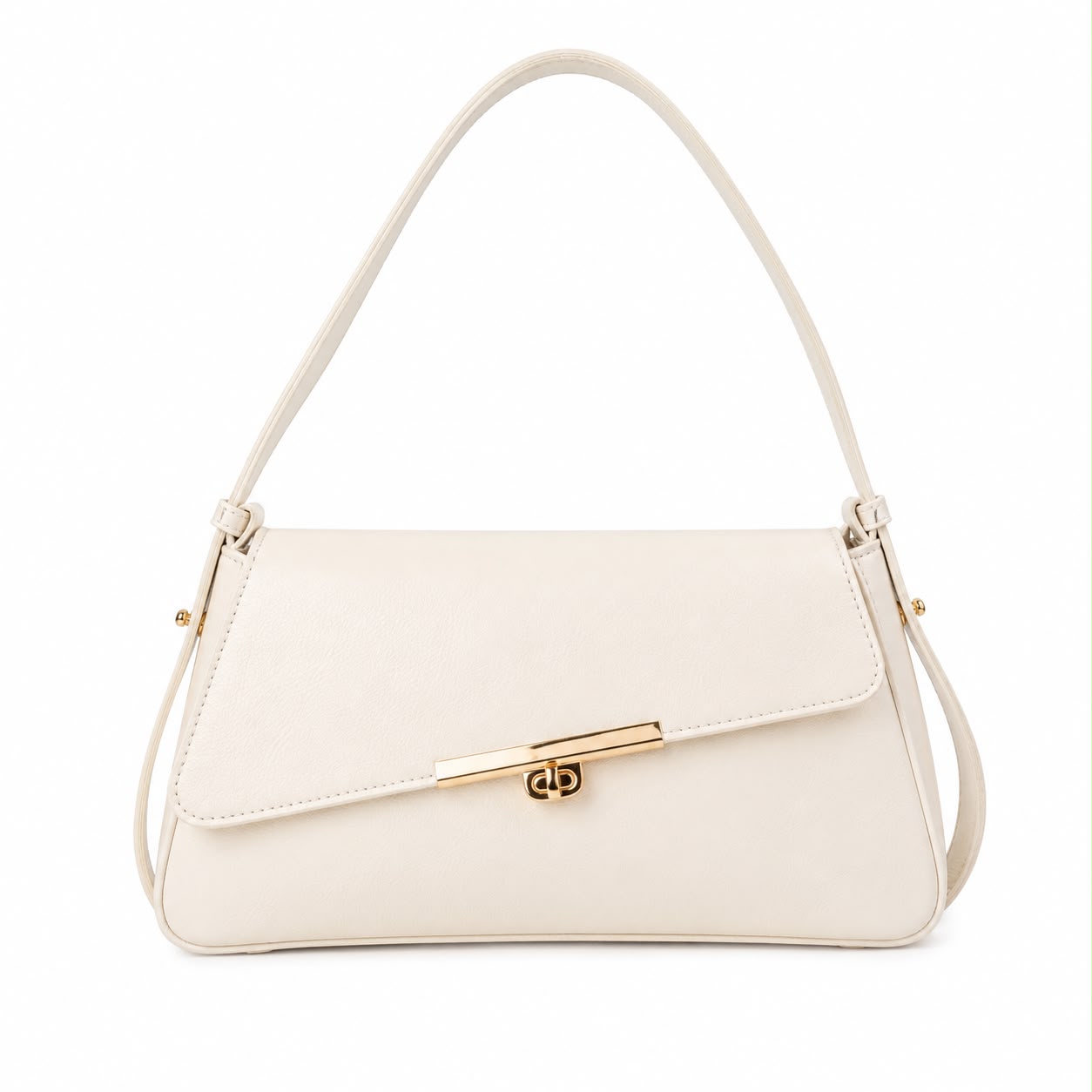 Bolsa Baguette com Fivela Mecânica em Couro | 2524