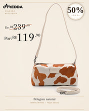 Bolsa com pelugem e estampa de Vaca ref | Ma270
